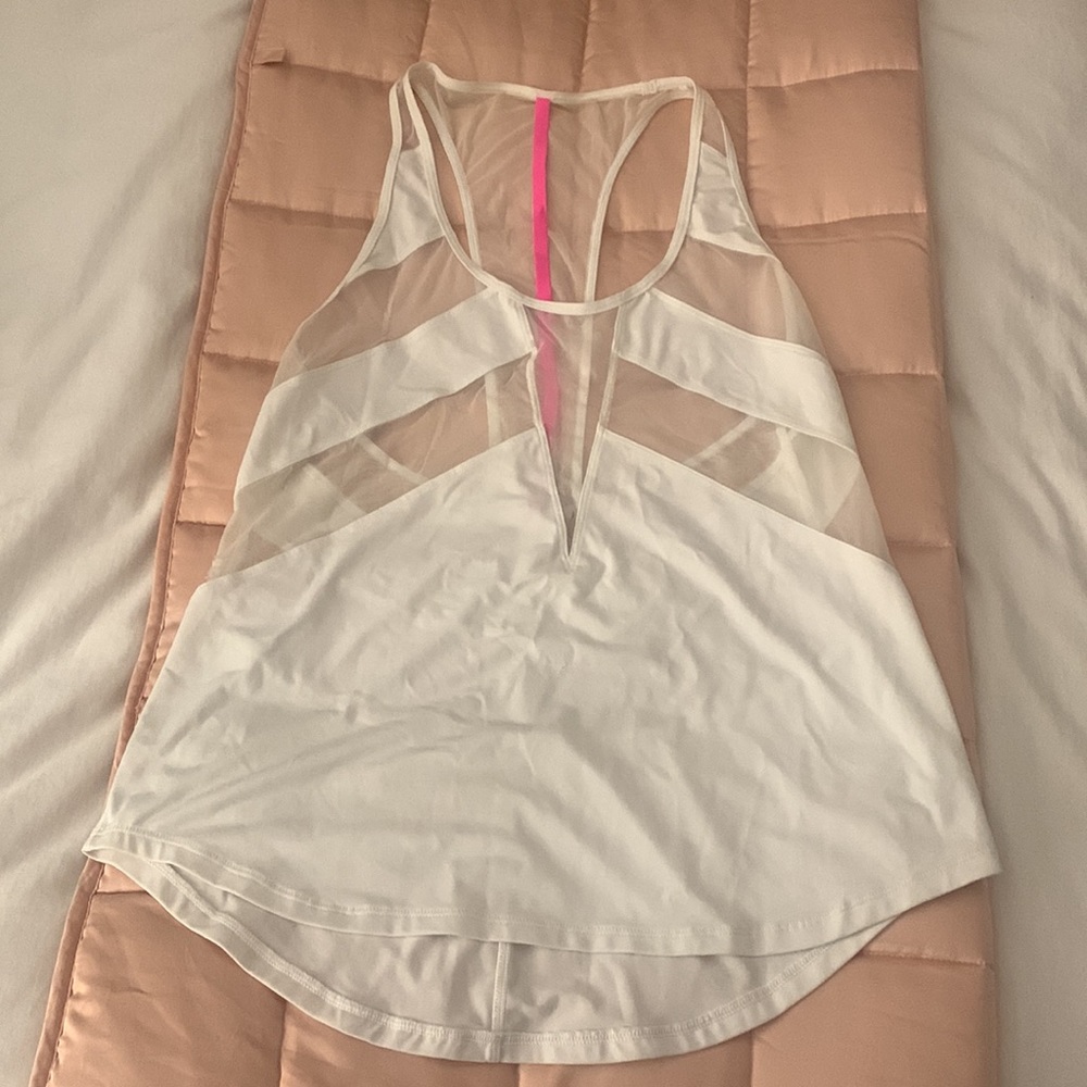 Lululemon White Mesh Tank